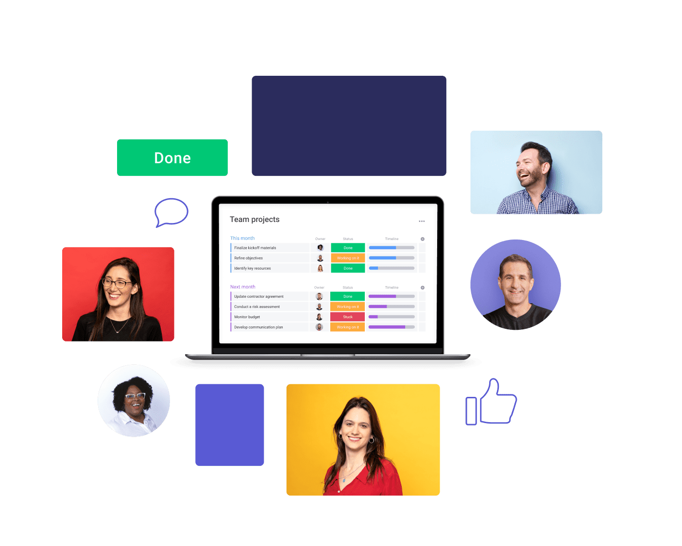 different people working with monday.com